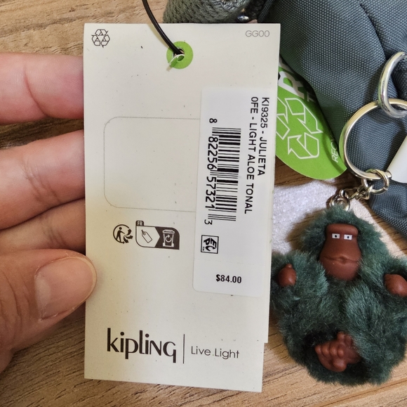 Kipling Julieta Crossbody Bag, Light Aloe Tonal - Picture 3 of 6